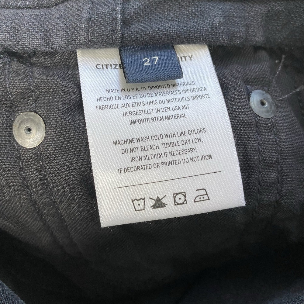 Citizens of Humanity Sidney Corset Straight Cropped Leg Jeans 27 Washed Black - Picture 12 of 16